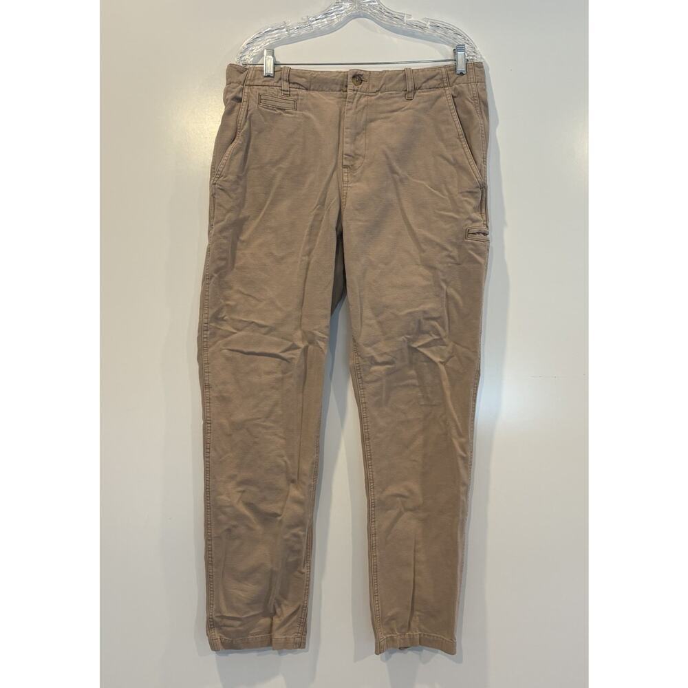Carbon 2 Cobalt Mens Khaki Cotton Twill Straight Leg Utility Pants Size 35